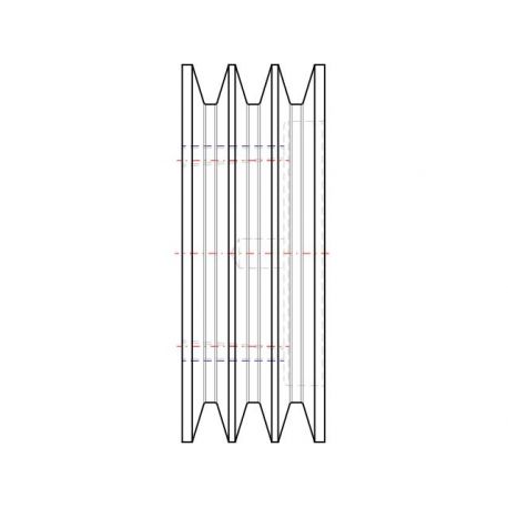 Poulie trapézoïdale SPB / B - 3 gorges - Ø160 mm - Moyeu amovible 2517 - Fonte