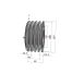 Poulie trapézoïdale SPB / B - 4 gorges - Ø160 mm - Moyeu amovible 2517 - Fonte