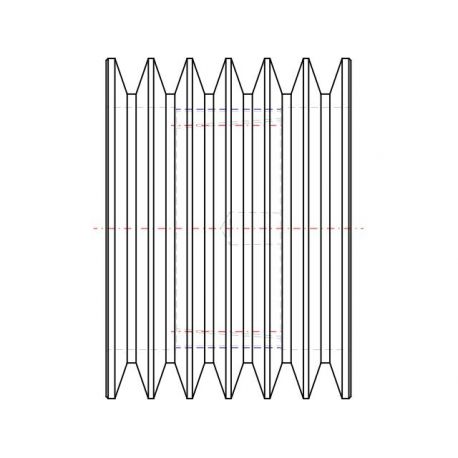 Poulie trapézoïdale SPB / B - 6 gorges - Ø160 mm - Moyeu amovible 3020 - Fonte