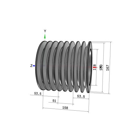 Poulie trapézoïdale SPB / B - 8 gorges - Ø160 mm - Moyeu amovible 3020 - Fonte
