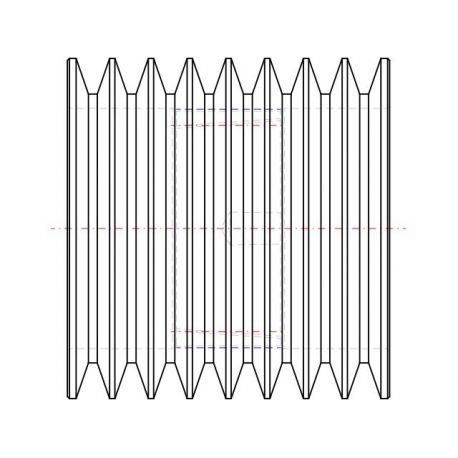 Poulie trapézoïdale SPB / B - 8 gorges - Ø160 mm - Moyeu amovible 3020 - Fonte