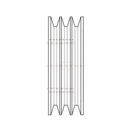 Poulie trapézoïdale SPB / B - 3 gorges - Ø170 mm - Moyeu amovible 2517 - Fonte