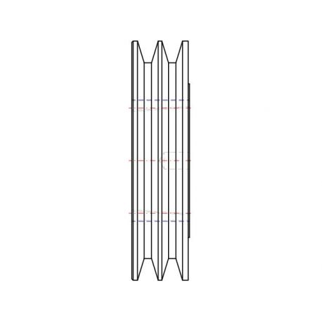 Poulie trapézoïdale SPB / B - 2 gorges - Ø180 mm - Moyeu amovible 2517 - Fonte