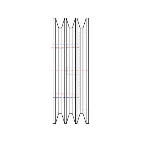 Poulie trapézoïdale SPB / B - 3 gorges - Ø180 mm - Moyeu amovible 2517 - Fonte