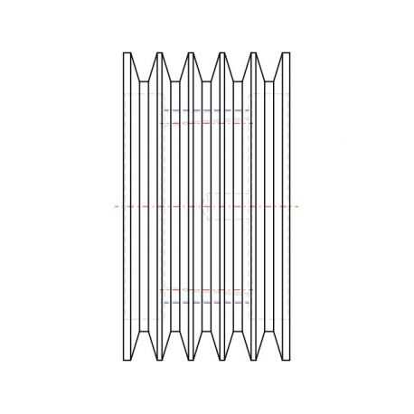 Poulie trapézoïdale SPB / B - 5 gorges - Ø180 mm - Moyeu amovible 3020 - Fonte