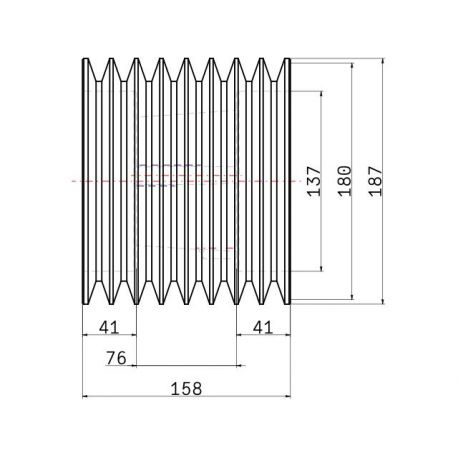 Poulie trapézoïdale SPB / B - 8 gorges - Ø180 mm - Moyeu amovible 3030 - Fonte