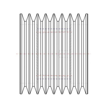 Poulie trapézoïdale SPB / B - 8 gorges - Ø180 mm - Moyeu amovible 3030 - Fonte
