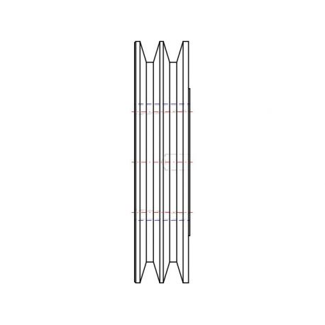 Poulie trapézoïdale SPB / B - 2 gorges - Ø190 mm - Moyeu amovible 2517 - Fonte