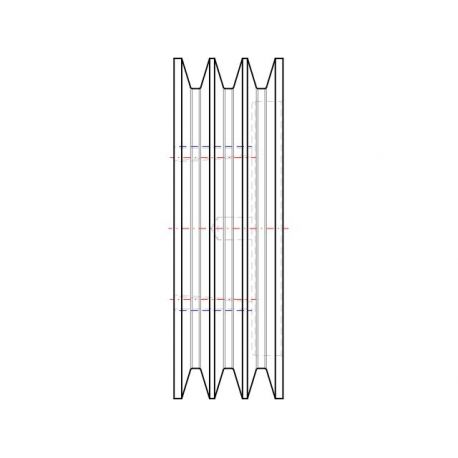 Poulie trapézoïdale SPB / B - 3 gorges - Ø190 mm - Moyeu amovible 2517 - Fonte