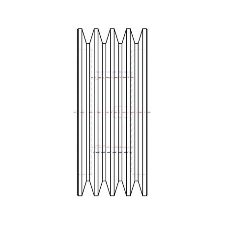 Poulie trapézoïdale SPB / B - 4 gorges - Ø190 mm - Moyeu amovible 2517 - Fonte
