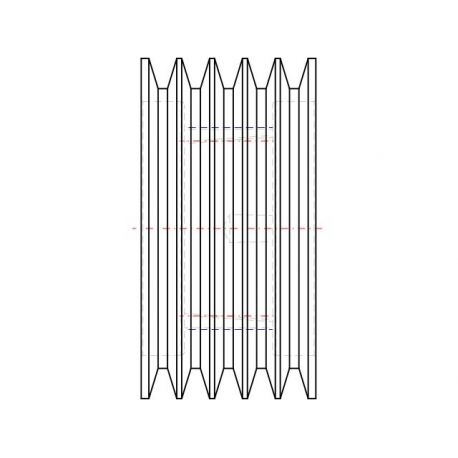 Poulie trapézoïdale SPB / B - 5 gorges - Ø190 mm - Moyeu amovible 3020 - Fonte