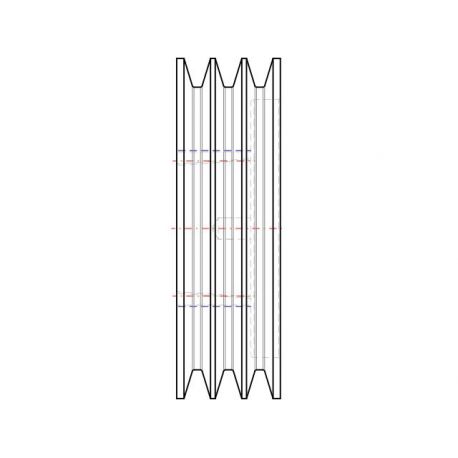 Poulie trapézoïdale SPB / B - 3 gorges - Ø200 mm - Moyeu amovible 2517 - Fonte