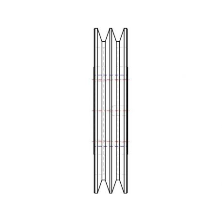 Poulie trapézoïdale SPB / B - 2 gorges - Ø212 mm - Moyeu amovible 2517 - Fonte