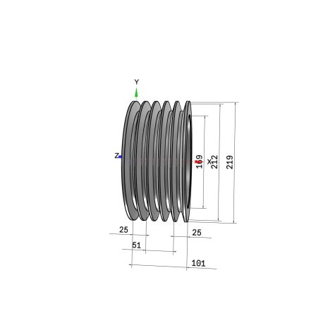 Poulie trapézoïdale SPB / B - 5 gorges - Ø212 mm - Moyeu amovible 3020 - Fonte