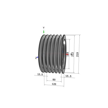 Poulie trapézoïdale SPB / B - 6 gorges - Ø212 mm - Moyeu amovible 3535 - Fonte