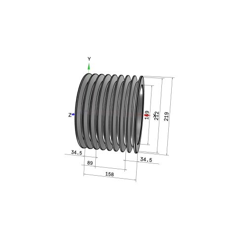 Poulie trapézoïdale SPB / B - 8 gorges - Ø212 mm - Moyeu amovible 3535 - Fonte