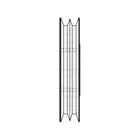 Poulie trapézoïdale SPB / B - 2 gorges - Ø224 mm - Moyeu amovible 2517 - Fonte