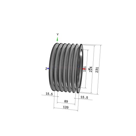 Poulie trapézoïdale SPB / B - 6 gorges - Ø224 mm - Moyeu amovible 3535 - Fonte