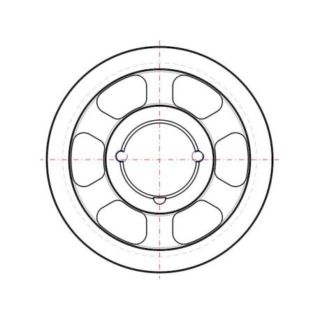 Poulie trapézoïdale SPB / B - 3 gorges - Ø236 mm - Moyeu amovible 2517 - Fonte
