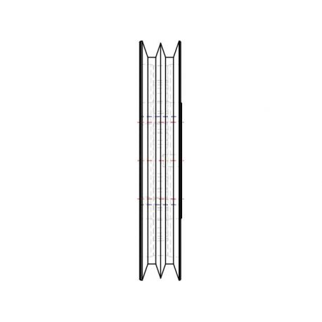 Poulie trapézoïdale SPB / B - 2 gorges - Ø250 mm - Moyeu amovible 2517 - Fonte