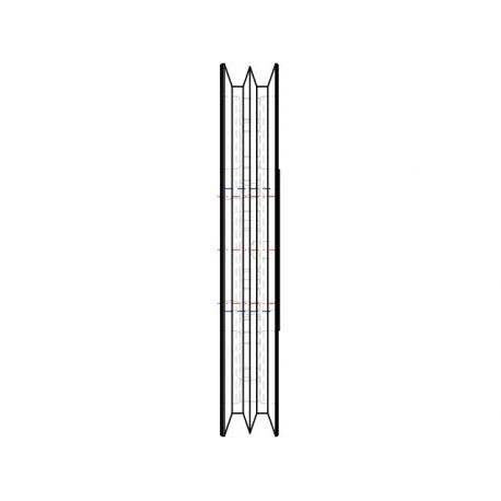 Poulie trapézoïdale SPB / B - 2 gorges - Ø280 mm - Moyeu amovible 2517 - Fonte