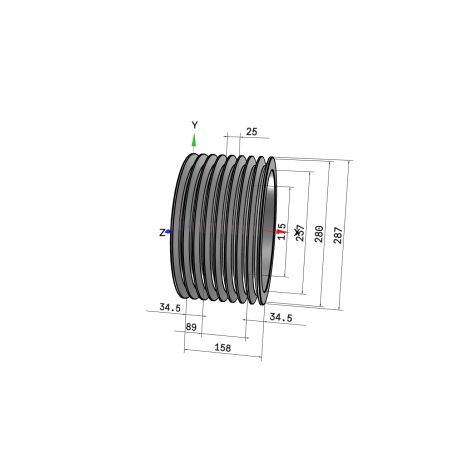 Poulie trapézoïdale SPB / B - 8 gorges - Ø280 mm - Moyeu amovible 3535 - Fonte