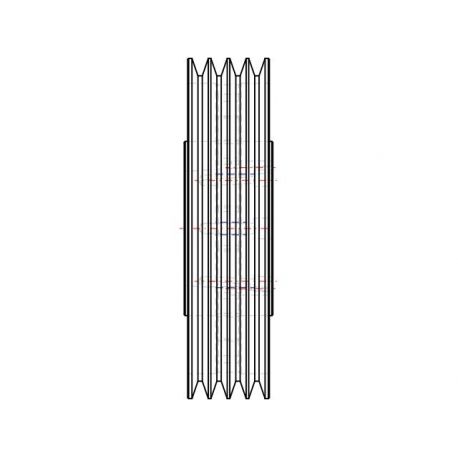 Poulie trapézoïdale SPB / B - 4 gorges - Ø335 mm - Moyeu amovible 3535 - Fonte