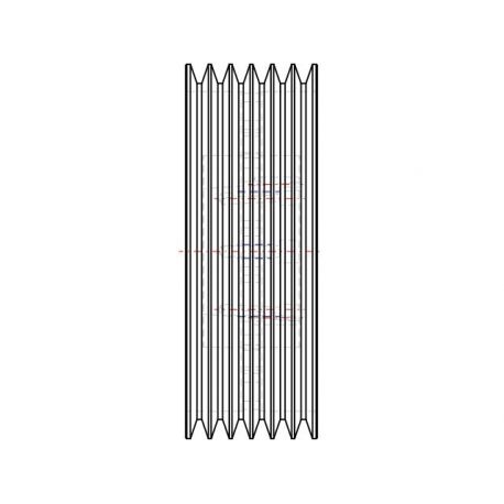 Poulie trapézoïdale SPB / B - 6 gorges - Ø335 mm - Moyeu amovible 3535 - Fonte