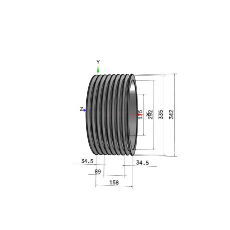 Poulie trapézoïdale SPB / B - 8 gorges - Ø335 mm - Moyeu amovible 3535 - Fonte