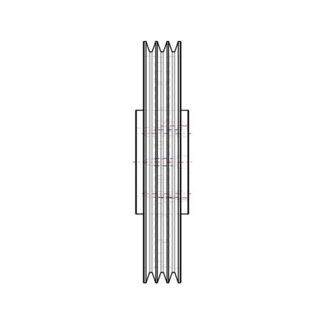 Poulie trapézoïdale SPB / B - 3 gorges - Ø400 mm - Moyeu amovible 3535 - Fonte