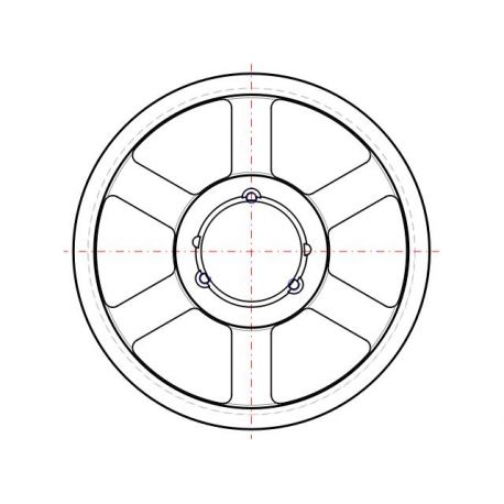 Poulie trapézoïdale SPB / B - 3 gorges - Ø400 mm - Moyeu amovible 3535 - Fonte
