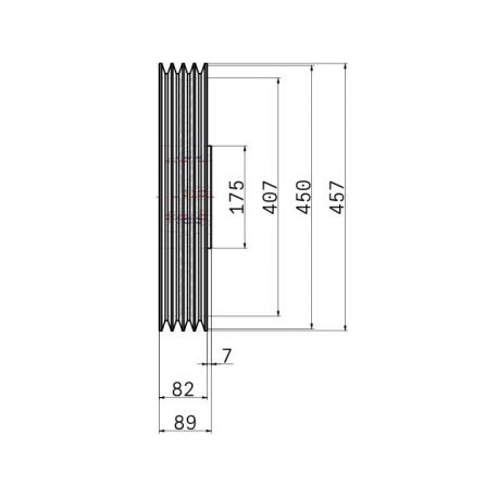 Poulie trapézoïdale SPB / B - 4 gorges - Ø450 mm - Moyeu amovible 3535 - Fonte