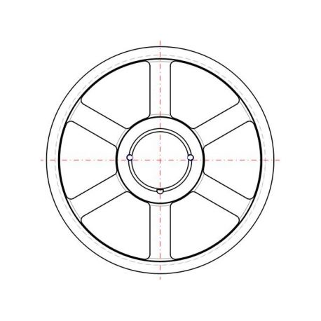 Poulie trapézoïdale SPB / B - 5 gorges - Ø450 mm - Moyeu amovible 3535 - Fonte
