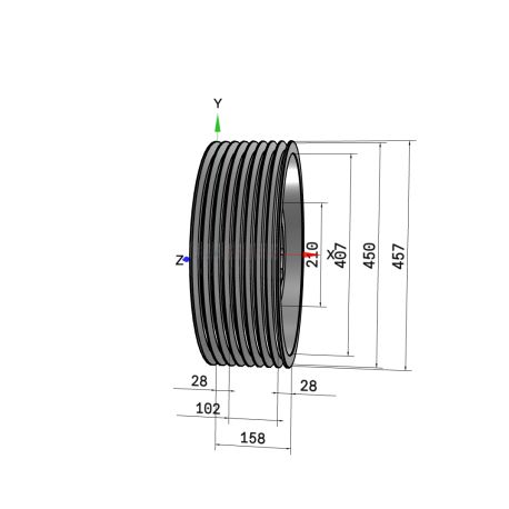 Poulie trapézoïdale SPB / B - 8 gorges - Ø450 mm - Moyeu amovible 4040 - Fonte