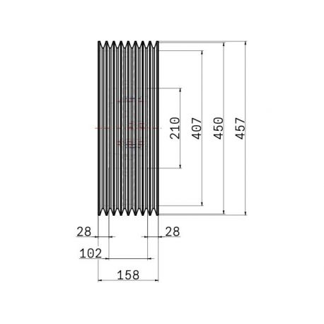 Poulie trapézoïdale SPB / B - 8 gorges - Ø450 mm - Moyeu amovible 4040 - Fonte