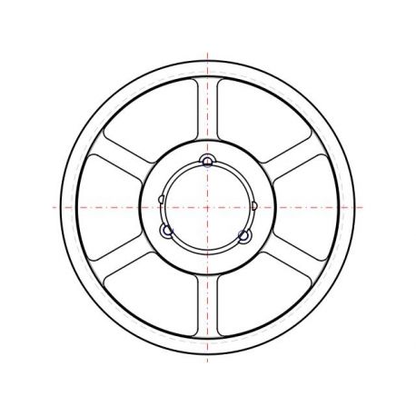 Poulie trapézoïdale SPB / B - 8 gorges - Ø450 mm - Moyeu amovible 4040 - Fonte