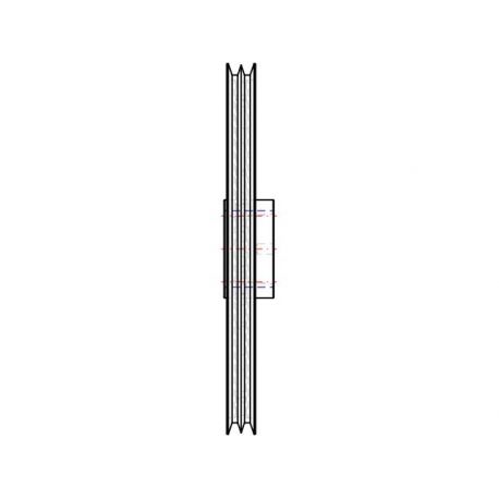 Poulie trapézoïdale SPB / B - 2 gorges - Ø560 mm - Moyeu amovible 3030 - Fonte