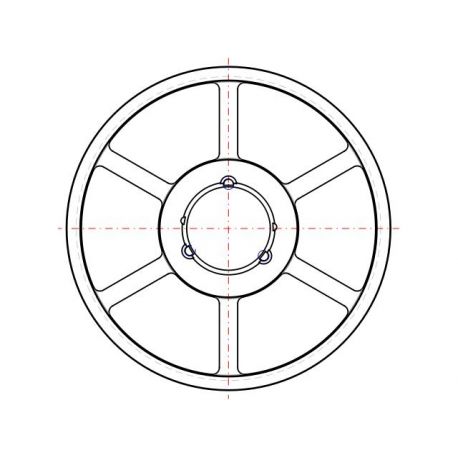 Poulie trapézoïdale SPB / B - 8 gorges - Ø560 mm - Moyeu amovible 4545 - Fonte