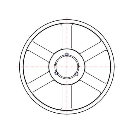 Poulie trapézoïdale SPB / B - 8 gorges - Ø630 mm - Moyeu amovible 4545 - Fonte
