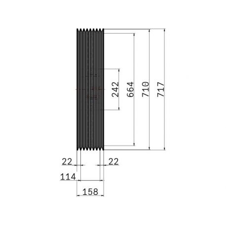 Poulie trapézoïdale SPB / B - 8 gorges - Ø710 mm - Moyeu amovible 4545 - Fonte