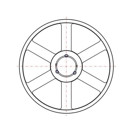 Poulie trapézoïdale SPB / B - 8 gorges - Ø710 mm - Moyeu amovible 4545 - Fonte