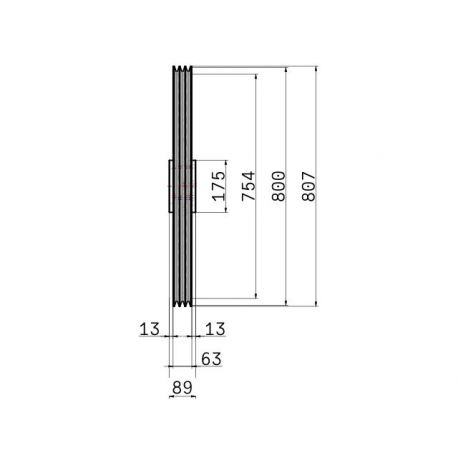 Poulie trapézoïdale SPB / B - 3 gorges - Ø800 mm - Moyeu amovible 3535 - Fonte