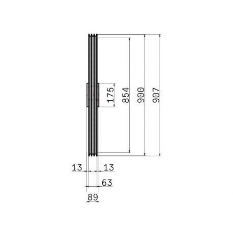 Poulie trapézoïdale SPB / B - 3 gorges - Ø900 mm - Moyeu amovible 3535 - Fonte