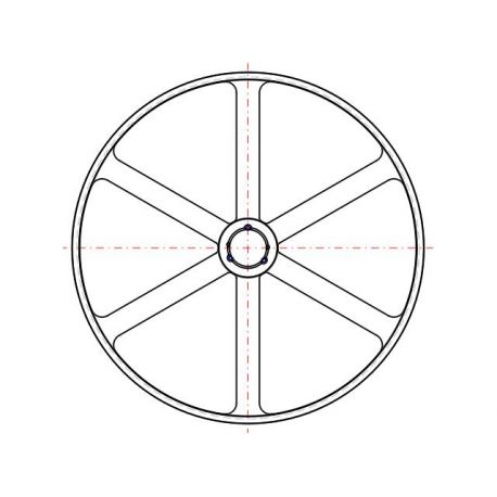 Poulie trapézoïdale SPB / B - 3 gorges - Ø1250 mm - Moyeu amovible 4040 - Fonte