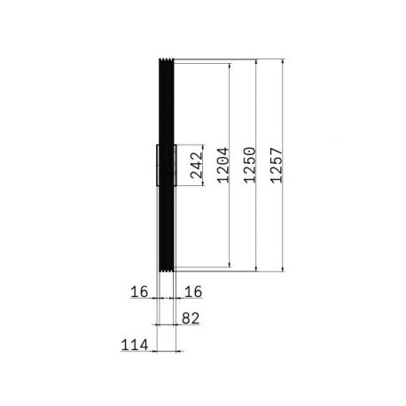 Poulie trapézoïdale SPB / B - 4 gorges - Ø1250 mm - Moyeu amovible 4545 - Fonte