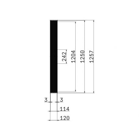 Poulie trapézoïdale SPB / B - 6 gorges - Ø1250 mm - Moyeu amovible 5050 - Fonte