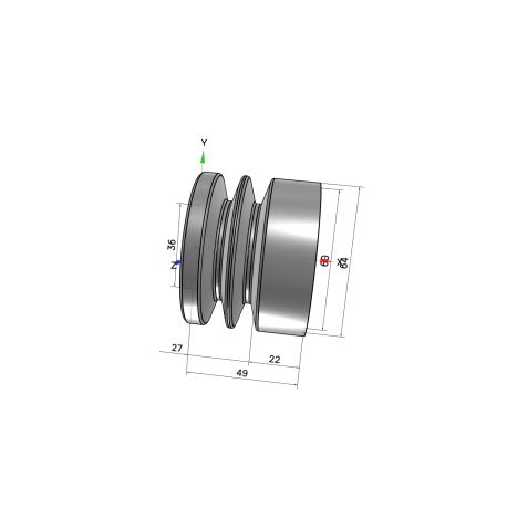 Poulie trapézoïdale SPZ / Z - 2 gorges - Ø60 mm - Moyeu amovible 1108 - Fonte