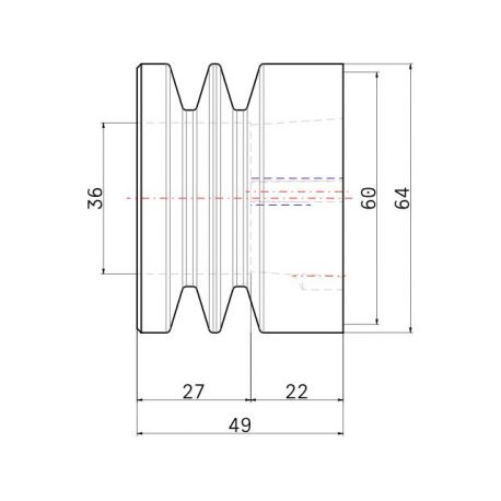 Poulie trapézoïdale SPZ / Z - 2 gorges - Ø60 mm - Moyeu amovible 1108 - Fonte