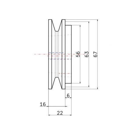 Poulie trapézoïdale SPZ / Z - 1 gorge - Ø63 mm - Moyeu amovible 1108 - Fonte