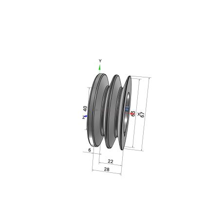 Poulie trapézoïdale SPZ / Z - 2 gorges - Ø63 mm - Moyeu amovible 1108 - Fonte